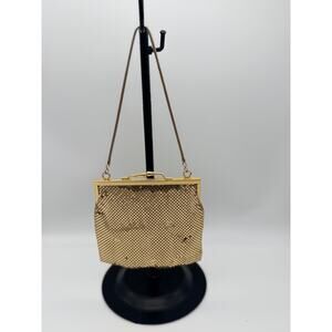 Vintage 1960s Liquid Gold Metal Mesh Wristlet Bag - Whiting & Davis Style